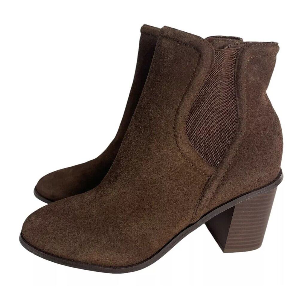 Splendid Marika Chocolate Brown Round‎ Toe Pull-On Ankle Boots Size 8 M NWOB